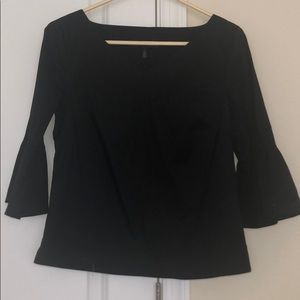 Black bell sleeve top